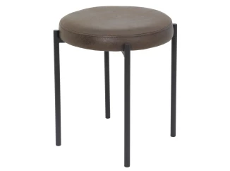 Stolička Sammy, hnedá látka vo vintage optike kože