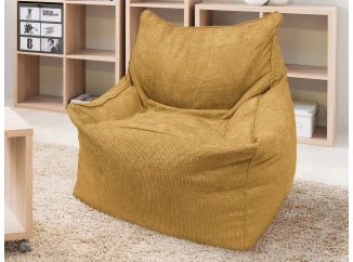 Sedací vak Norvik, jantárovo žltá štruktúrovaná tkanina