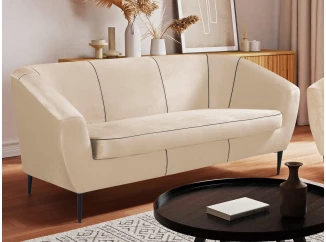 Trojmiestna pohovka Olivio, béžovo zamatová tkanina