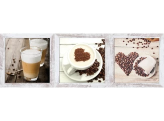 Sada obrazov na stenu (3 ks) Chep, motív káva