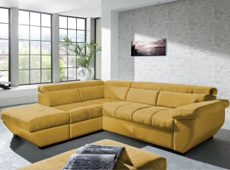 Rohová sedacia súprava Speedway, žltá látka, ľavý roh, bez rozkladu
