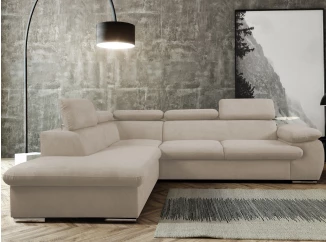 Rohová sedacia súprava Viera, béžová látka, ľavý roh