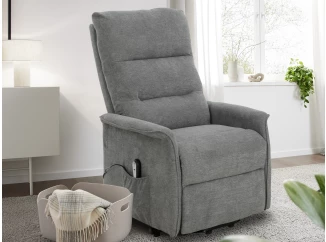 Kreslo s elektrickým polohováním Mirador, šedá látka