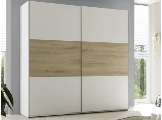 Šatníková skriňa Kiara 215 cm, biela/dub baysen