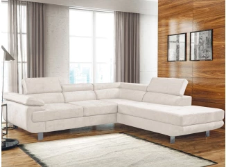 Rohová sedacia súprava Lotos, krémová látka, pravý roh