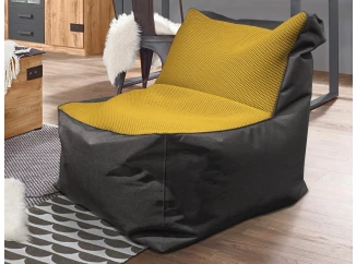 Sedací vak Carole, čierna látka/horčicovo žltá tkanina