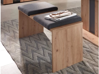 Jedálenská lavica s polstrom Memphis, dub artisan/grafit, 165 cm