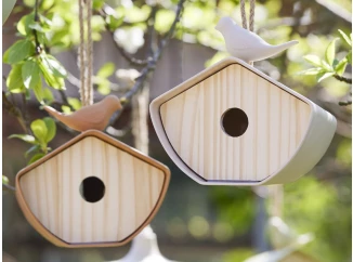 Vtáčia búdka (mix farieb) bambusová vláknina, 16 cm