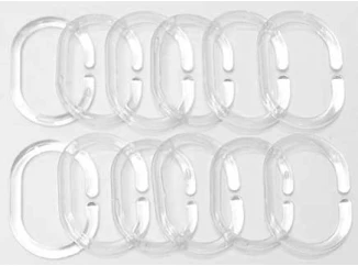 Krúžky na záves (12 ks) priehľadné