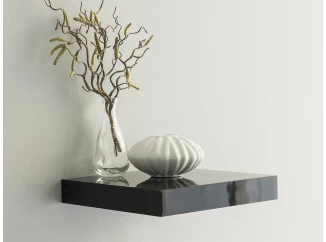 Polica na stenu Shelvy 23,5 cm, čierna lesk