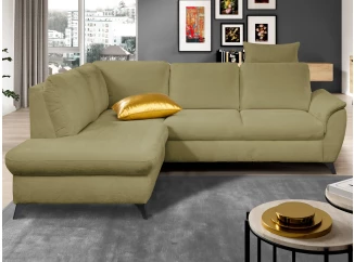 Rohová sedacia súprava Geneva, svetlo zelená látka, ľavý roh