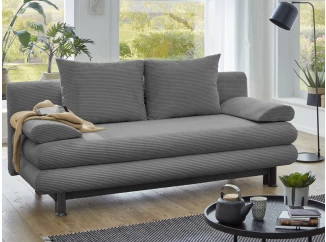 Rozkladacia pohovka Bert, stredne šedá štrukturovaná látka