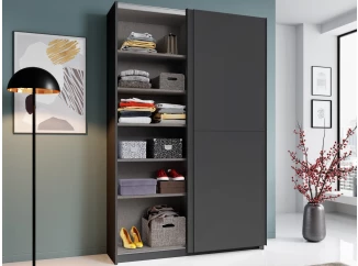 Šatníková skriňa Fast, grafitovo šedá