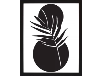 Rámovaný obraz Čiernobiela rastlinná abstrakcia II, 24x30 cm