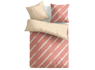 Obliečky Estella 200x200 cm, pruhované lososové,  renforcé