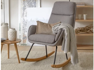 Hojdacie  kreslo Lindberg, holubia šedá látka