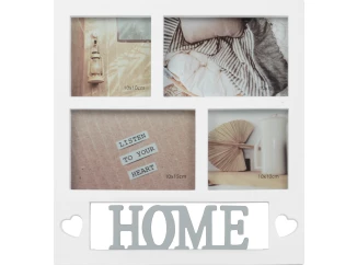 Fotorámik pre 4 ks foto Home 28,5x30 cm, biely