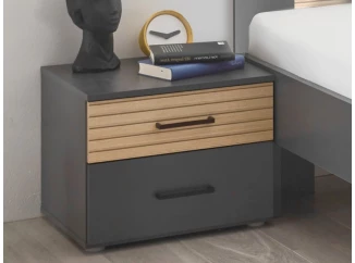 Nočný stolík Laurie, grafit/dub