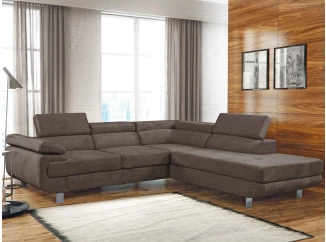 Rohová sedacia súprava Lotos, hnedá látka, pravý roh