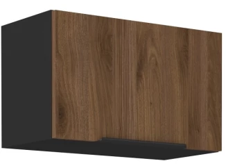 Horná výklopná kuchynská skrinka Monza, 60 cm, orech/čierna