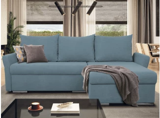 Rohová sedačka Dexter, modrá látka