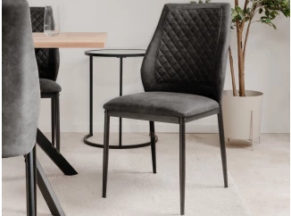 Jedálenská stolička Lille, antracitová vintage optika kože