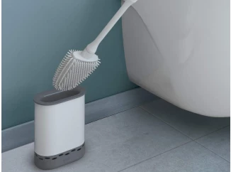 WC kefa plochá so stojanom Cleany, biela/šedá
