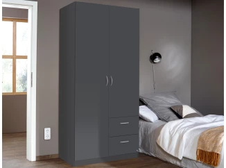 Šatníková skriňa Case, 91 cm, tmavo šedá