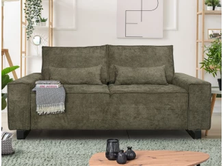 Dvojmiestna pohovka Cassino, olivovo zelená tkanina