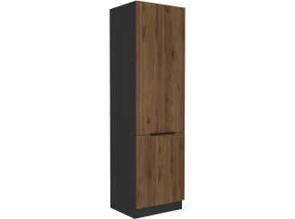 Kuchynská skriňa pre vstavanú chladničku Monza, 60 cm, orech/čierna