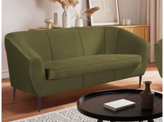 Trojmiestna pohovka Olivio, machovo zelená zamatová tkanina