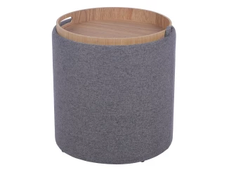 Taburet zmeniteľný na odkladací stolík Turner, stredne šedá látka