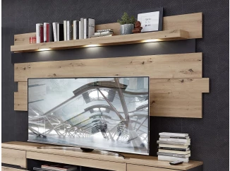 Nástenný panel s osvetlením Memphis, dub artisan/grafit