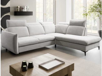 Rohová sedacia súprava Glow, svetlo šedá látka, pravý roh