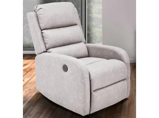 Polohovateľné relaxačné TV kreslo Funny, svetlo šedá látka