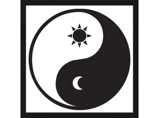 Rámovaný obraz Jin a jang (deň a noc), 30x30 cm