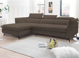 Rohová sedacia  súprava Mango,  hnedá látka, ľavý roh
