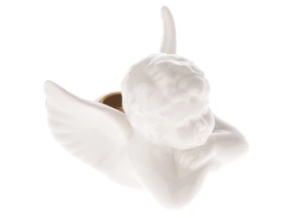 Svietnik Anjel, biely porcelán