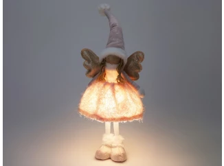 Vianočná dekorácia Svetelný anjel 50 cm, ružový