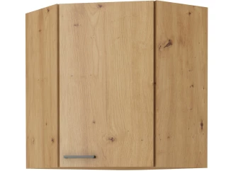 Horná rohová kuchynská skrinka Modena 60/60 cm, dub artisan/čierna