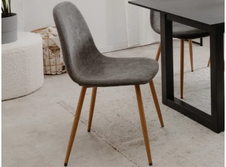 Jedálenská stolička Alisa, šedá štrukturovaná látka