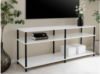 Široký regál/TV stolík Theo, biely