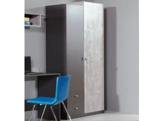 Šatníková skriňa so zásuvkami Tablo, šedá/enigma