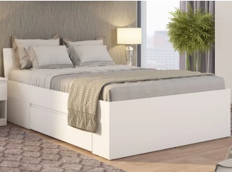 Posteľ so zásuvkami Carlos 140x200, biela