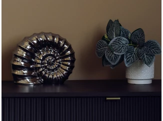 Dekorácia ulita 20 cm, strieborná