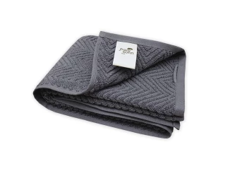 Uterák Ocean, BIO bavlna, antracitový, vlnkovaný vzor, 50x100 cm