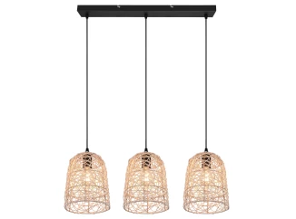 Závesné stropné osvetlenie Lovis, ratan