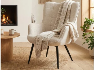 Kreslo Hannah, svetlo béžová tkanina