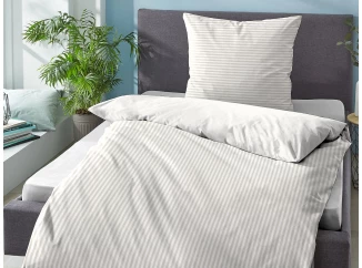 Obliečky Twin 140x200 cm, šedé s pruhmi