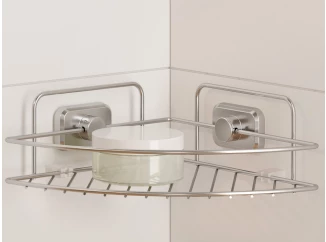 Rohová kúpeľňová polička Reflex Luxy 1, chróm